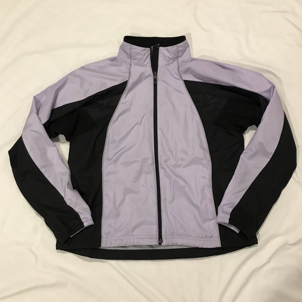 L.L. Bean Vented Lightweight Windbreaker Jacket Full Zip Two Tone Lavender